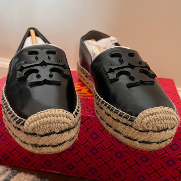 NIB New & Unworn Tory Burch Leather Ines Platform Espadrille- Black Size 7 - Picture 6 of 9